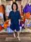 Joy Joy Ric Rac Trim Dress Navy