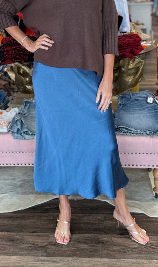 Satin Midi Skirt