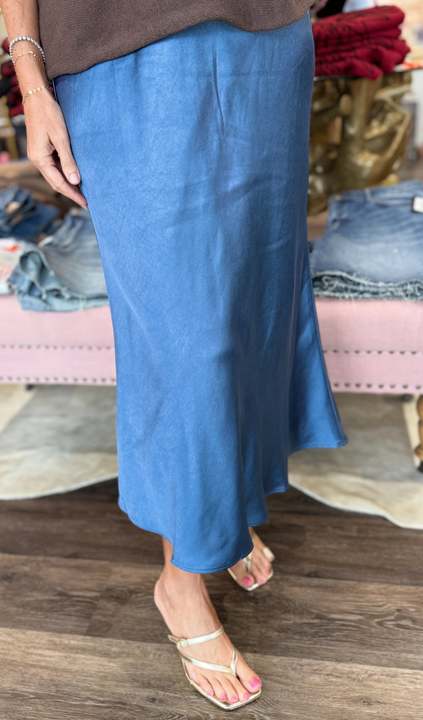 Satin Midi Skirt