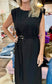 Black Belted Midi Dress