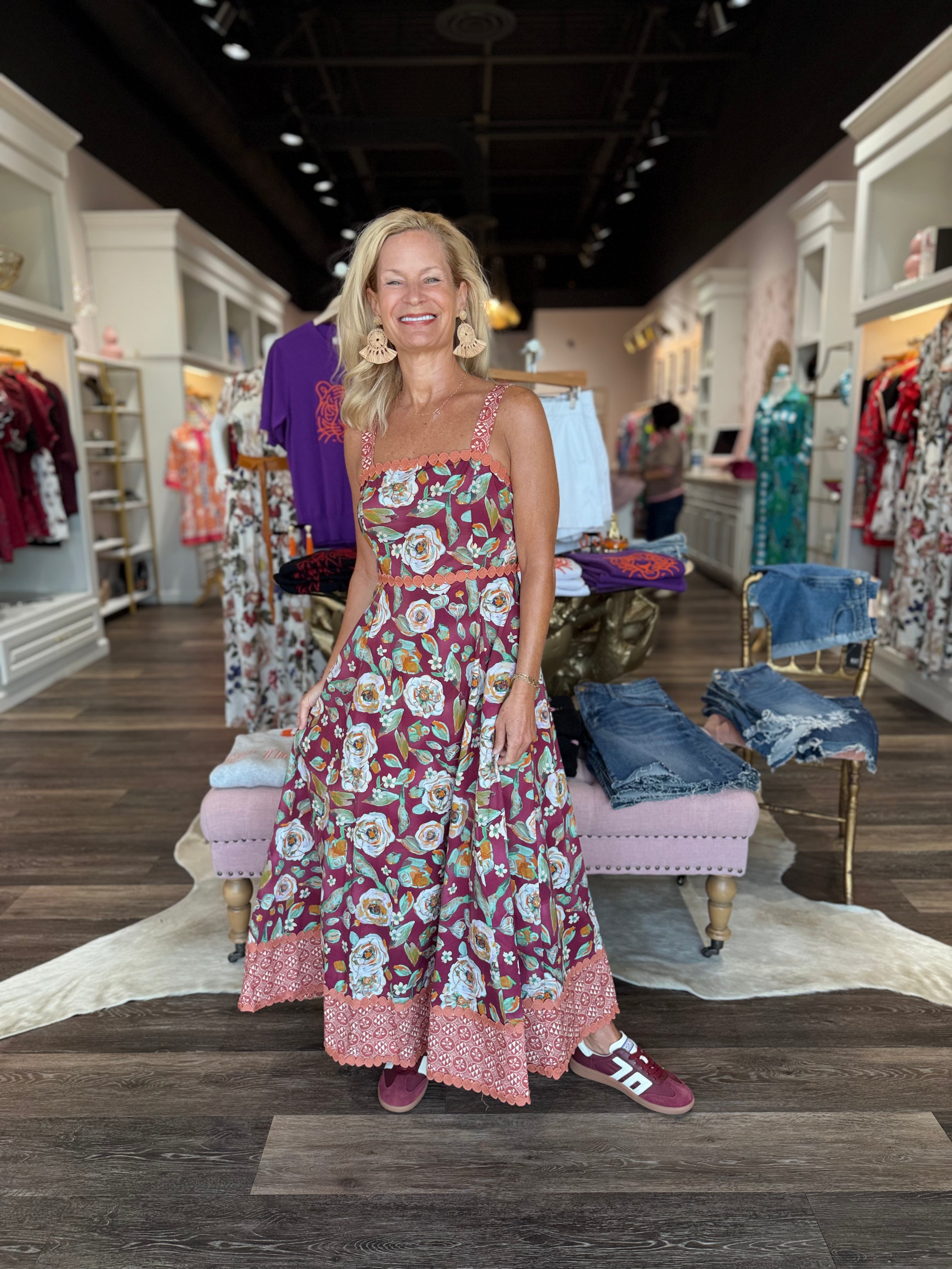 Thin Strapped Floral Maxi