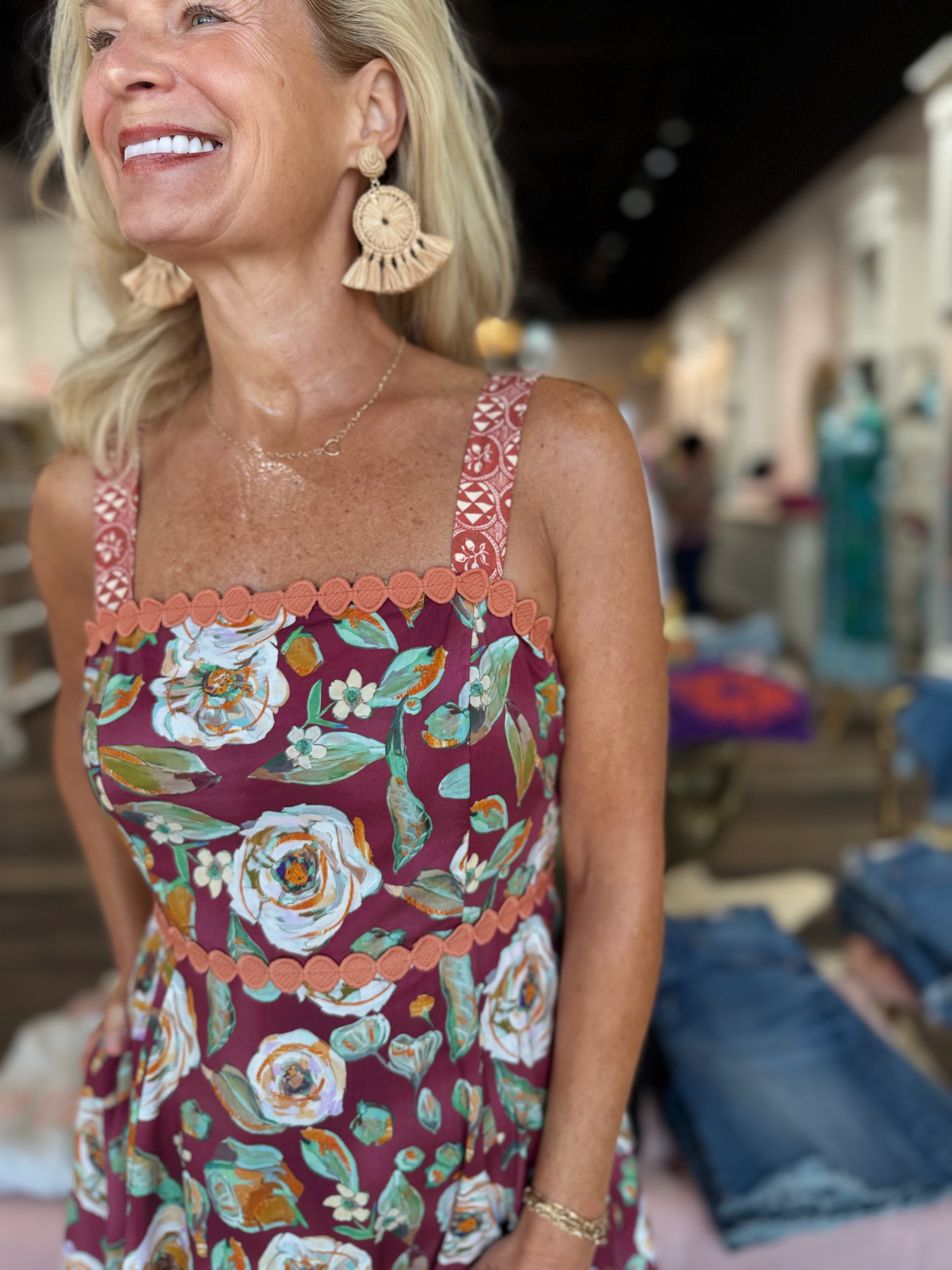 Thin Strapped Floral Maxi