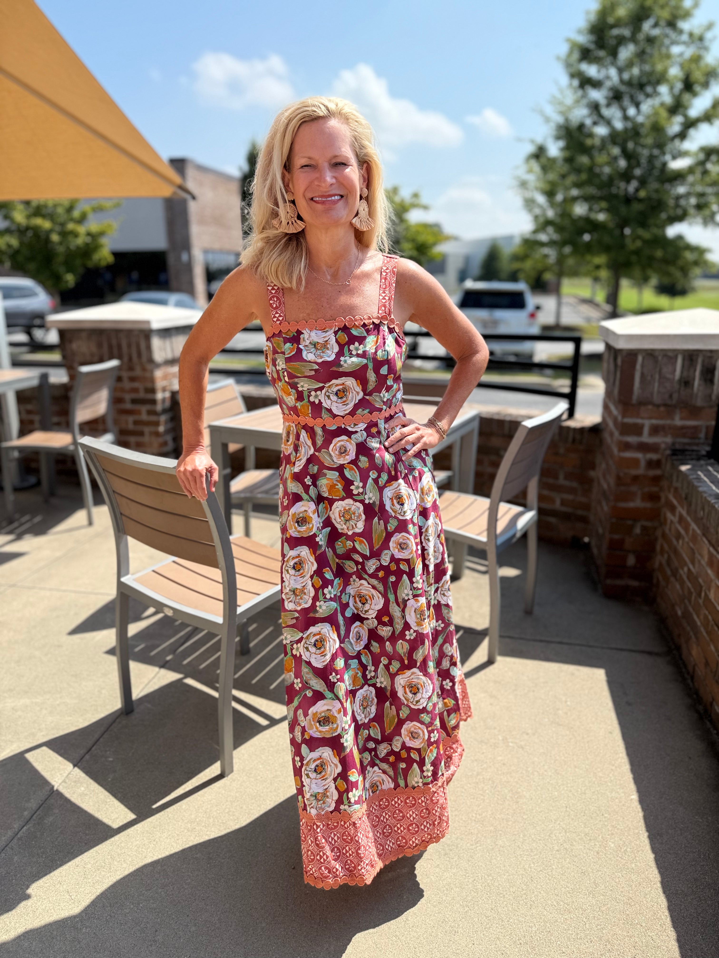Thin Strapped Floral Maxi