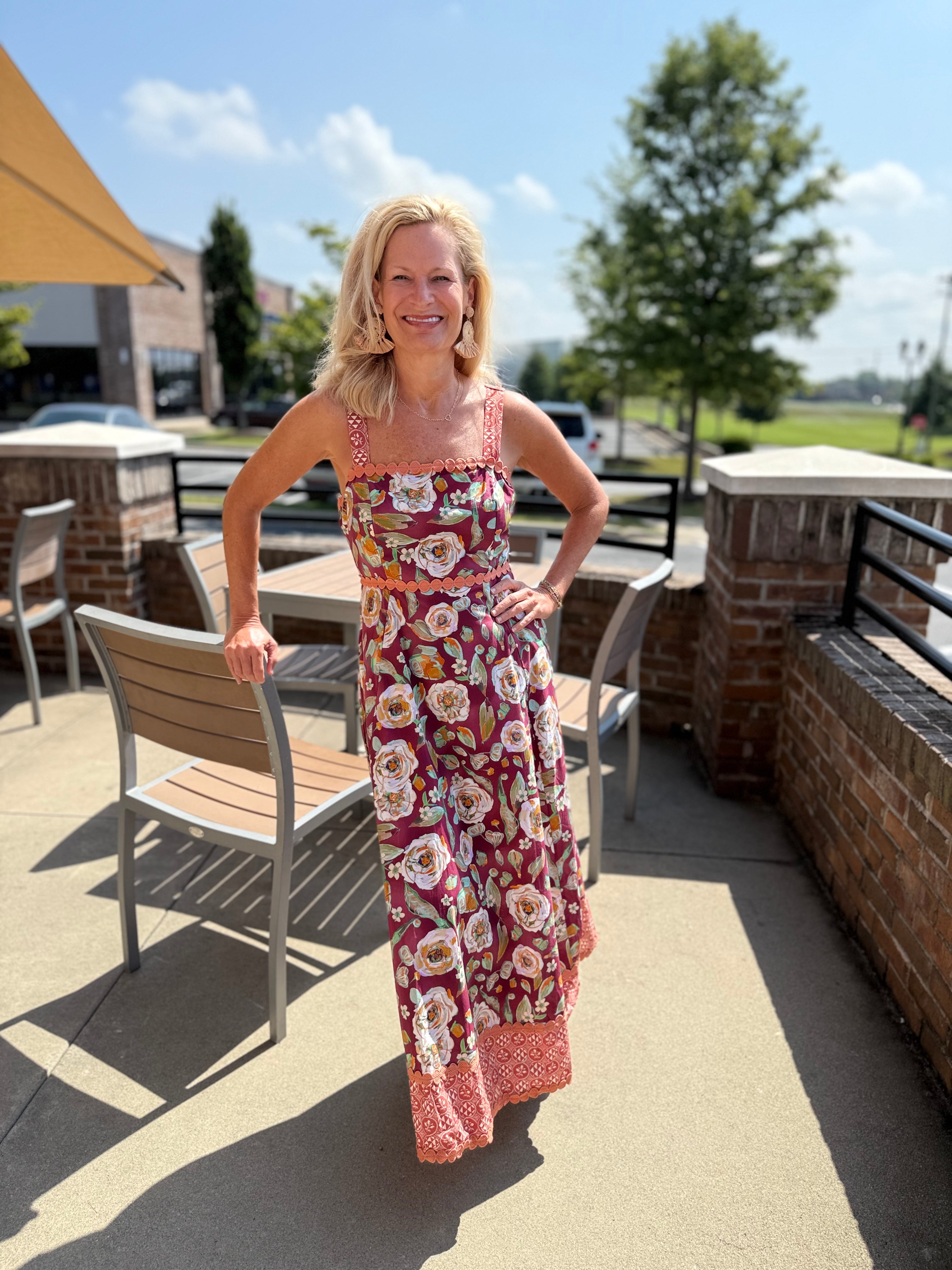 Thin Strapped Floral Maxi
