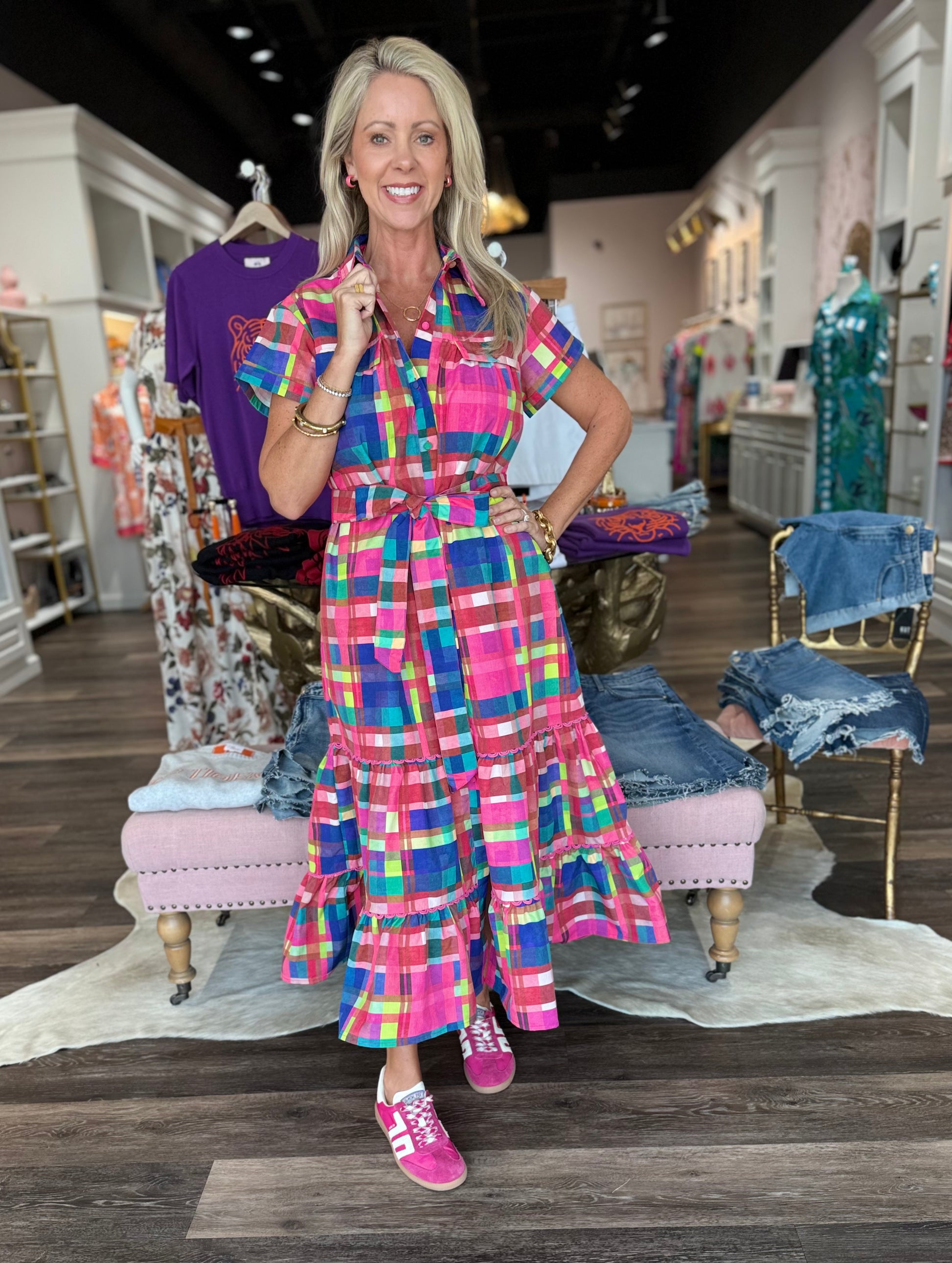 plaid dress women It's All Possible Red Tartan Babydoll Dress, Large - The Mint Julep Boutique Just as adorable with Mary Jane flats and a cozy cardigan over the shoulders as it is with sleek leather boots and a beret Cupshe Green Dress| Burgundy Belted