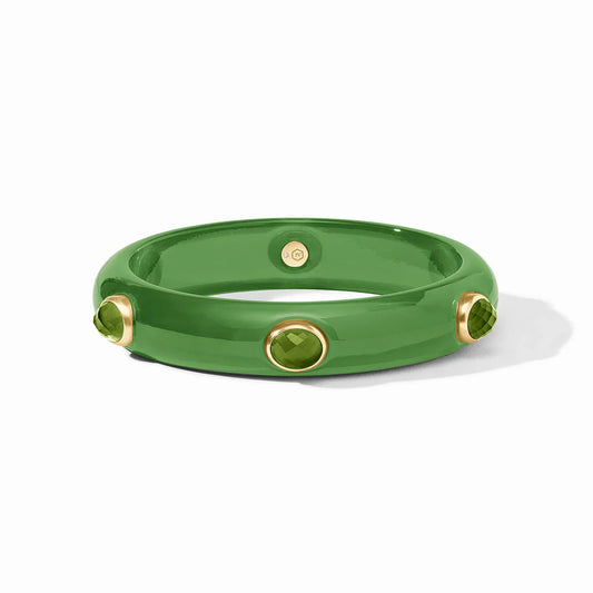 Julie Vos Carnaby Stone Bangle Iridescent Palmetto Green