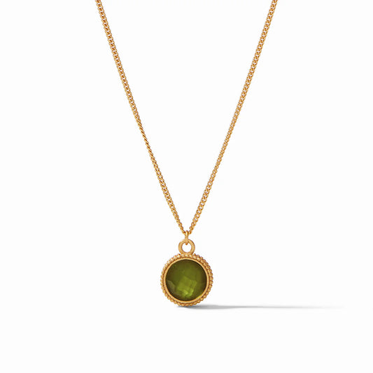 Julie Vos Fleur-de-Lis Solitaire Necklace Iridescent Palmetto Green