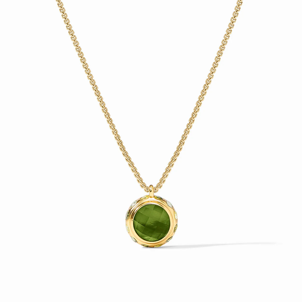 Julie Vos Rainbow Delicate Necklace Iridescent Palmetto Green