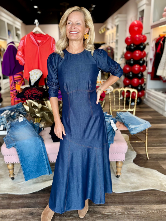 Jayne Denim Midi Dress