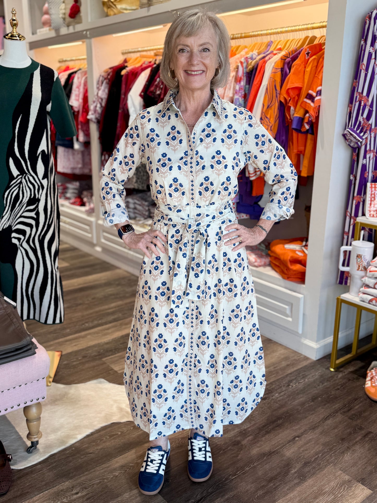 Victoria Dunn Clara the Label Marit Azure Bloom Maxi Dress