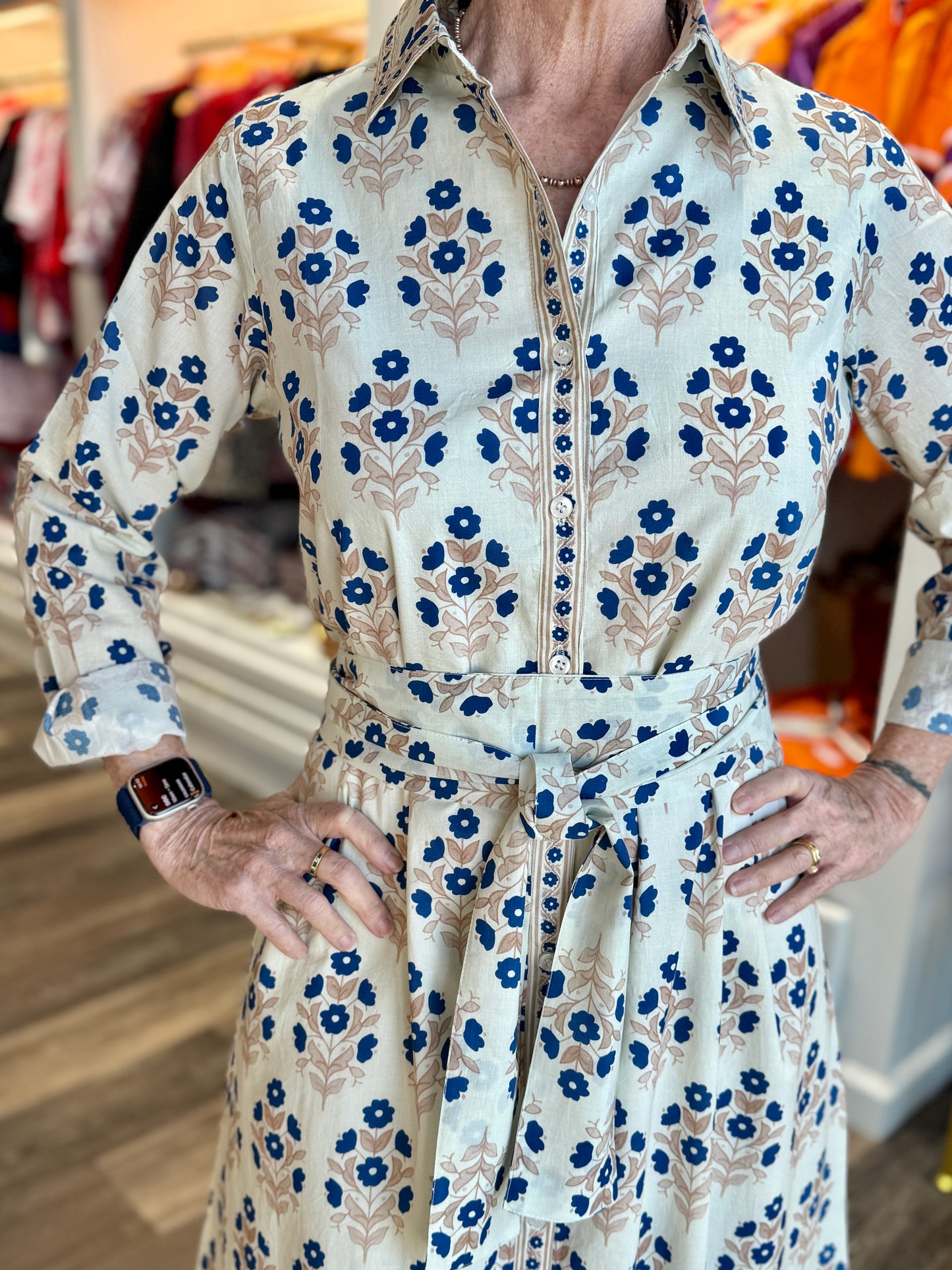 Victoria Dunn Clara the Label Marit Azure Bloom Maxi Dress