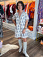 Victoria Dunn Clara the Label Beatrice Azure Bloom Mini Dress