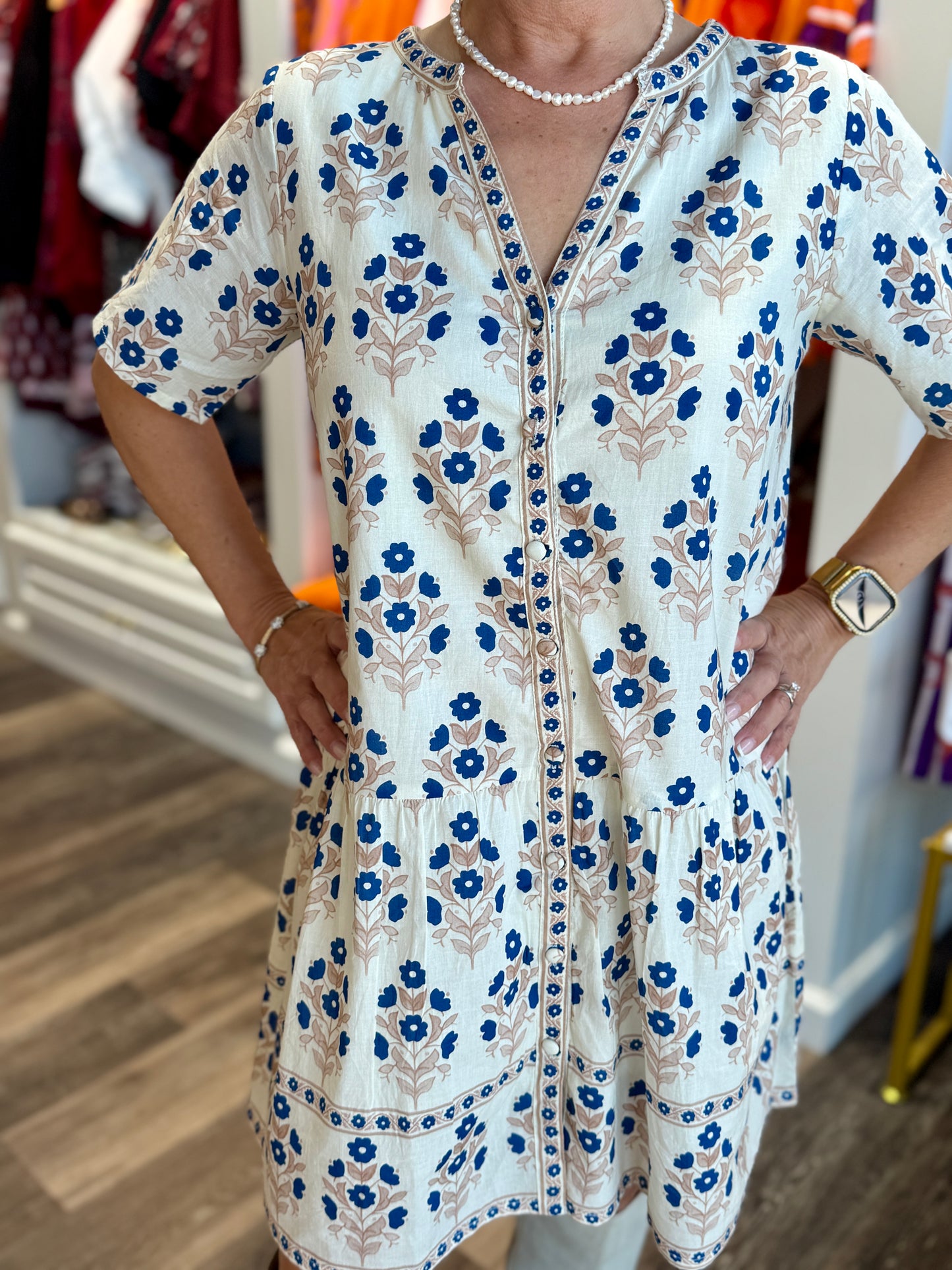 Victoria Dunn Clara the Label Beatrice Azure Bloom Mini Dress