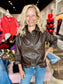 Boho Chic Brown Leather Top