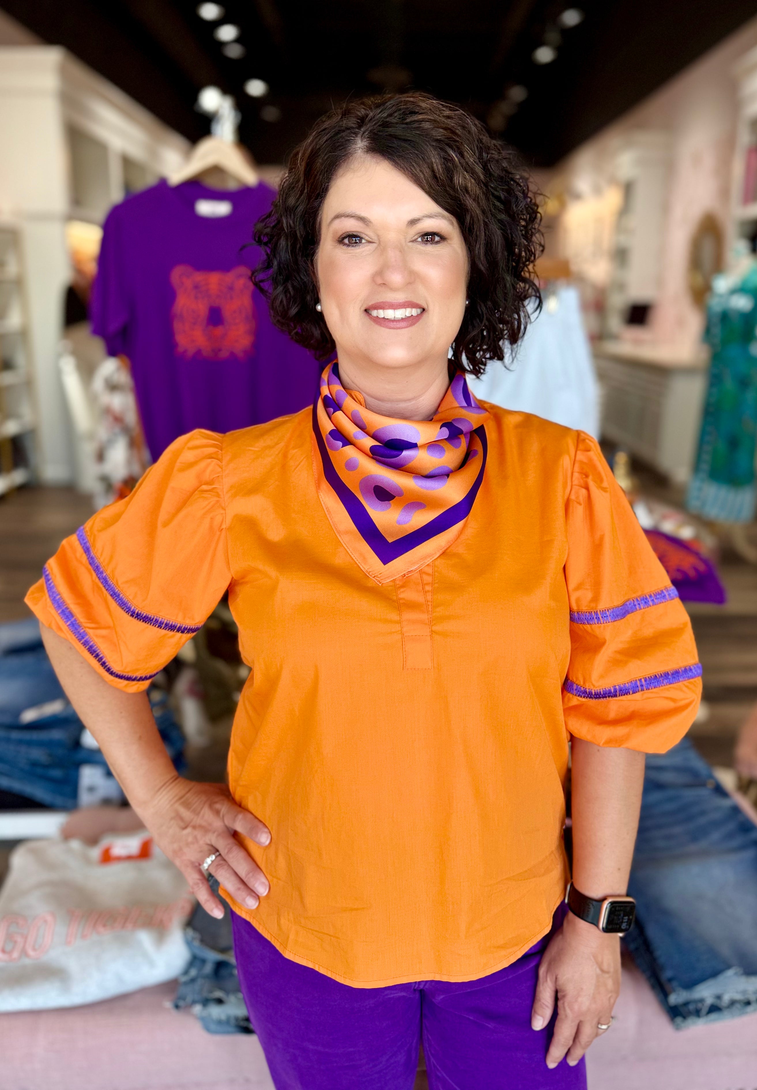 Clemson Bandana Gameday Scarf Cheetah