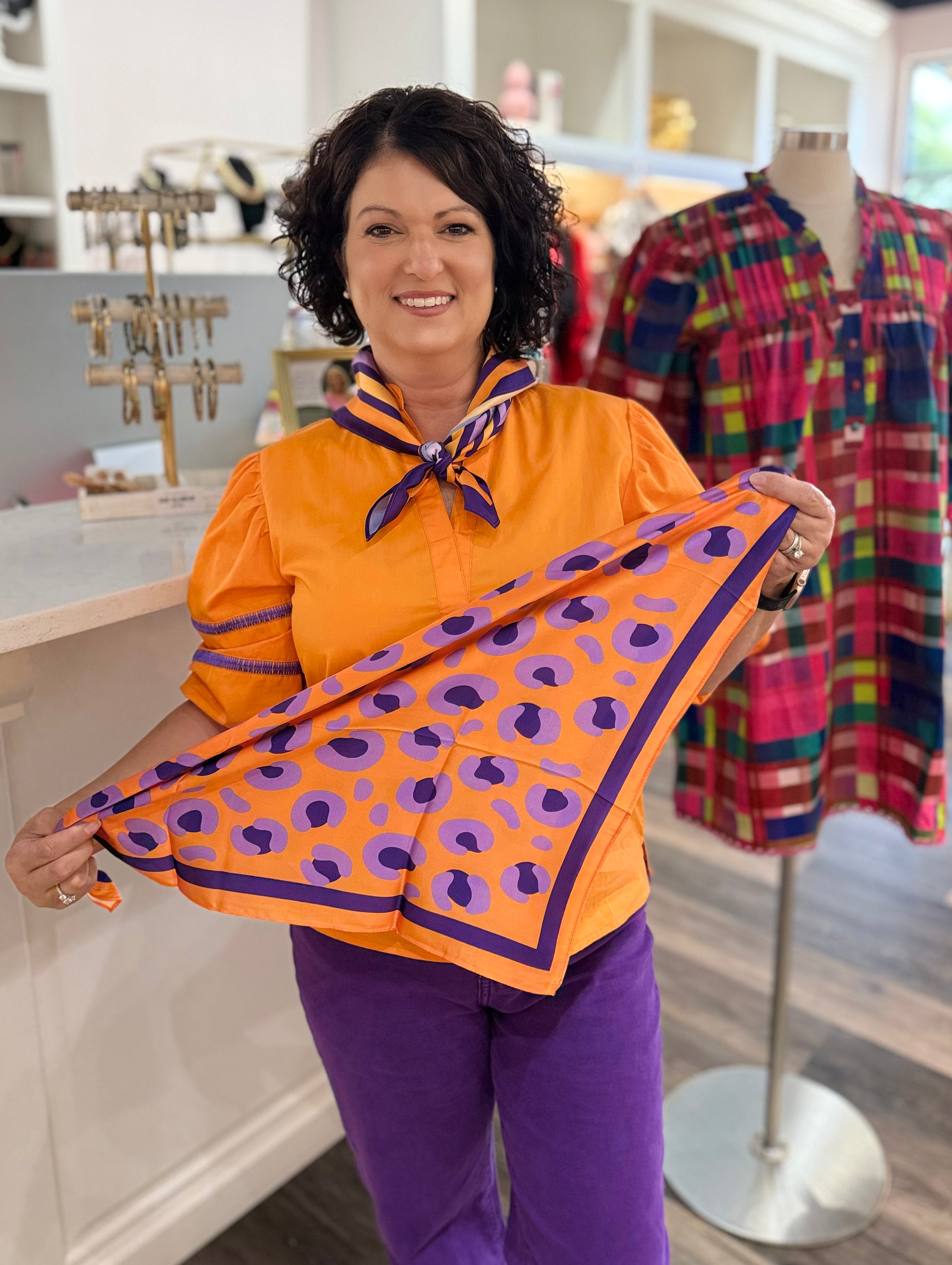 Clemson Bandana Gameday Scarf Cheetah