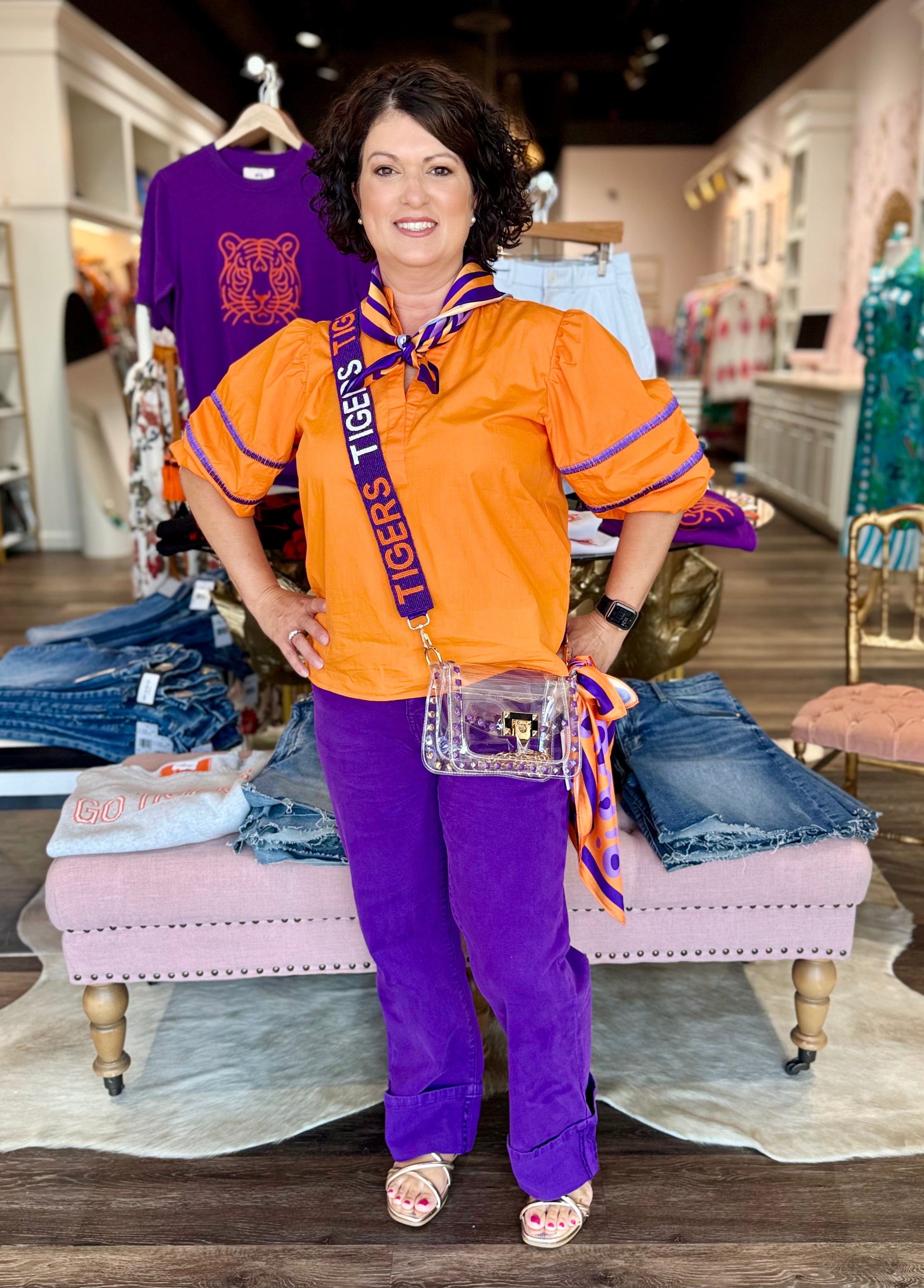 Clemson Bandana Gameday Scarf Cheetah
