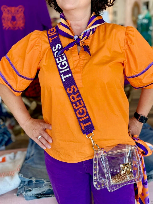 Beaded Purse Strap - NCAA Licensed: Clemson