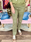 Olive Suede Pants