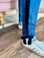 Charlie B Slim Leg Jeans With Velvet Bow - Indigo