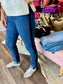 Charlie B Slim Leg Jeans With Velvet Bow - Indigo