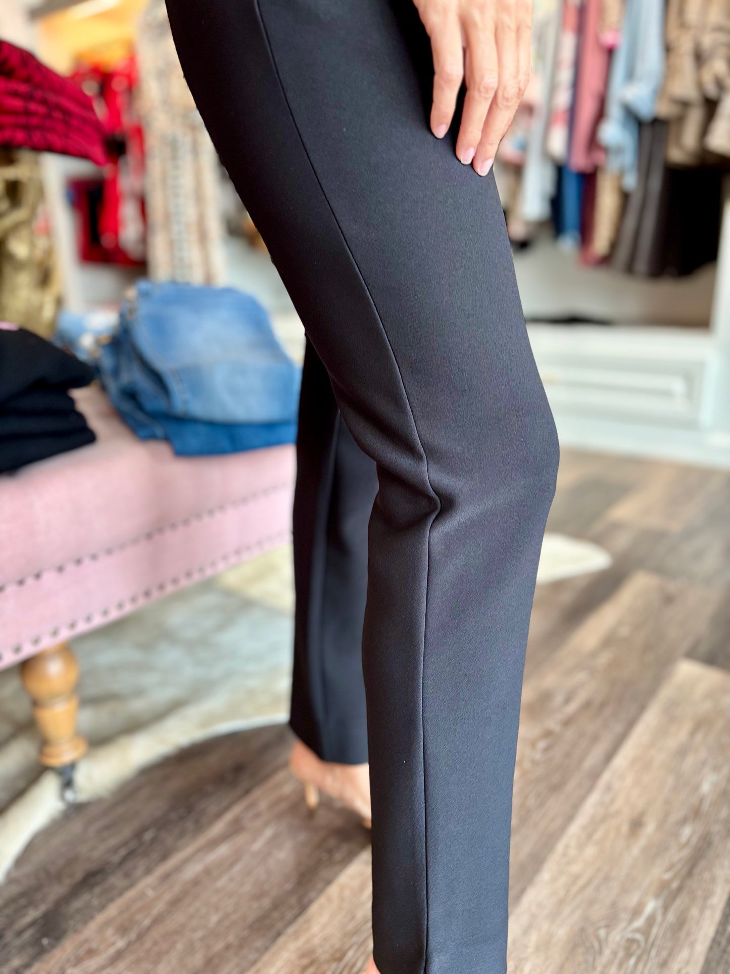 Charlie B Gutsy Crepe Slim Dressy Pant in Back