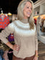 Charlie B Mock Neck Sweater Beige