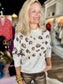 Charlie B  Mock Neck Sweater with Animal Sequins Detail