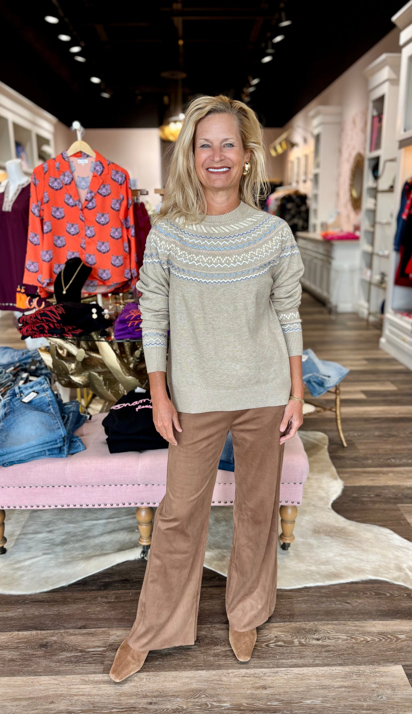 Lysse Vionette Vegan Lux Camel Suede Wide Leg Trouser