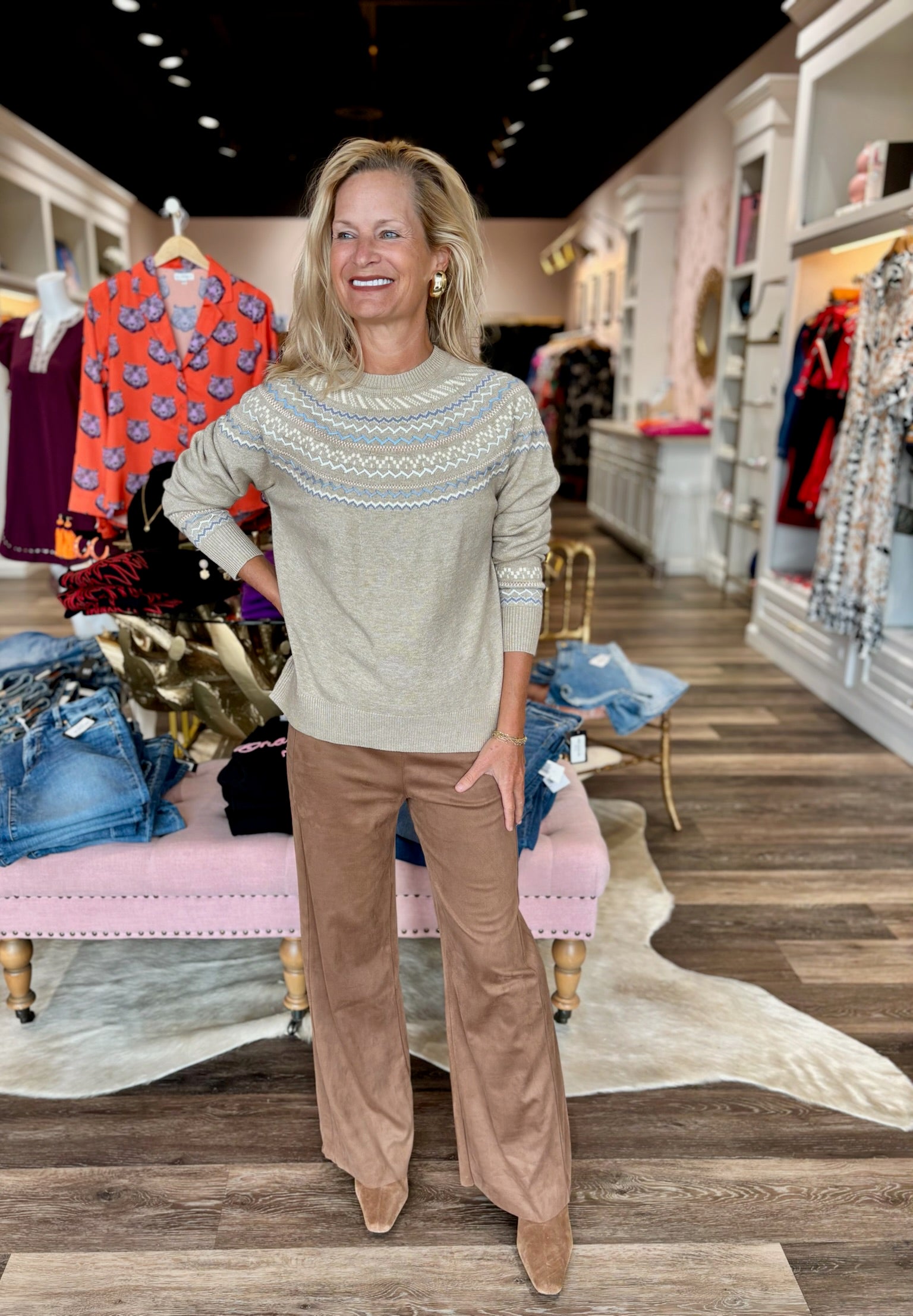 Charlie B Mock Neck Sweater Oat