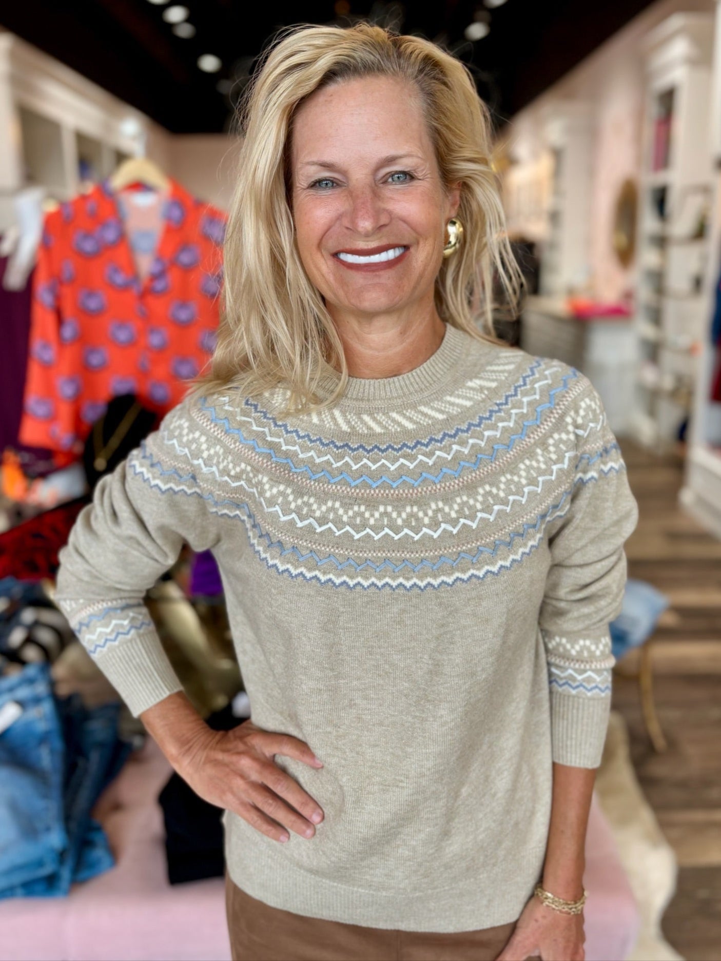 Charlie B Mock Neck Sweater Oat