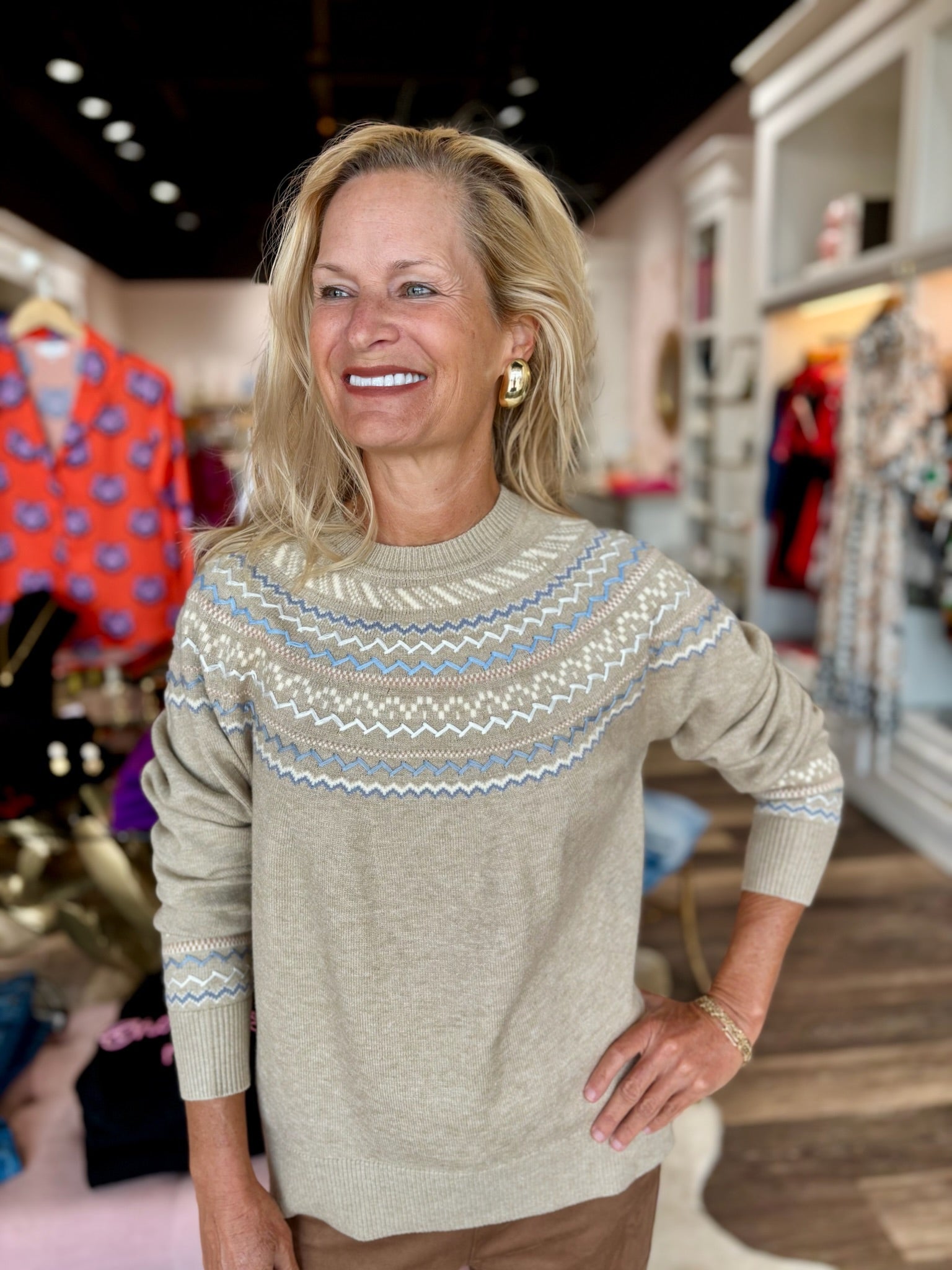 Charlie B Mock Neck Sweater Oat