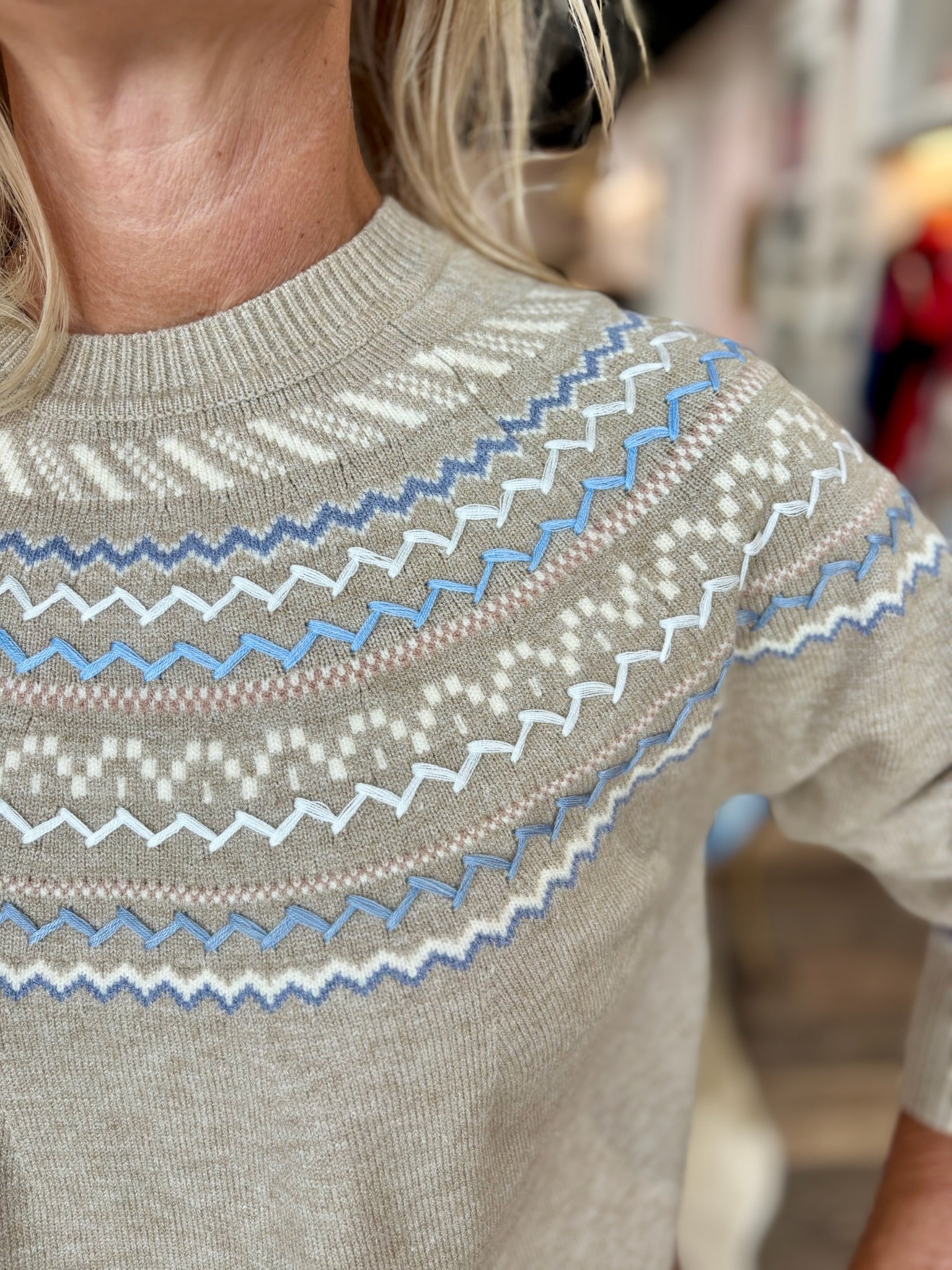 Charlie B Mock Neck Sweater Oat