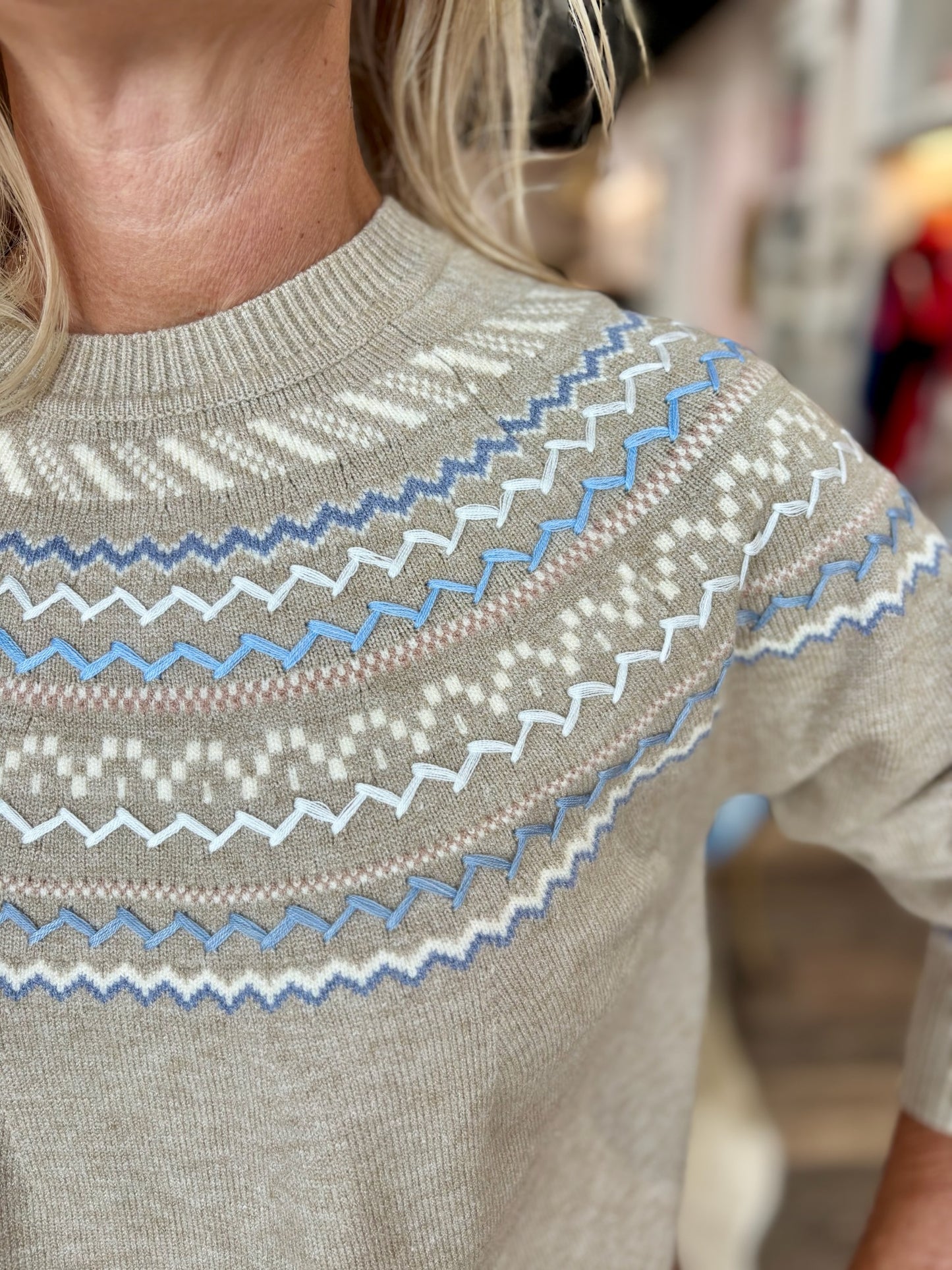 Charlie B Mock Neck Sweater Oat