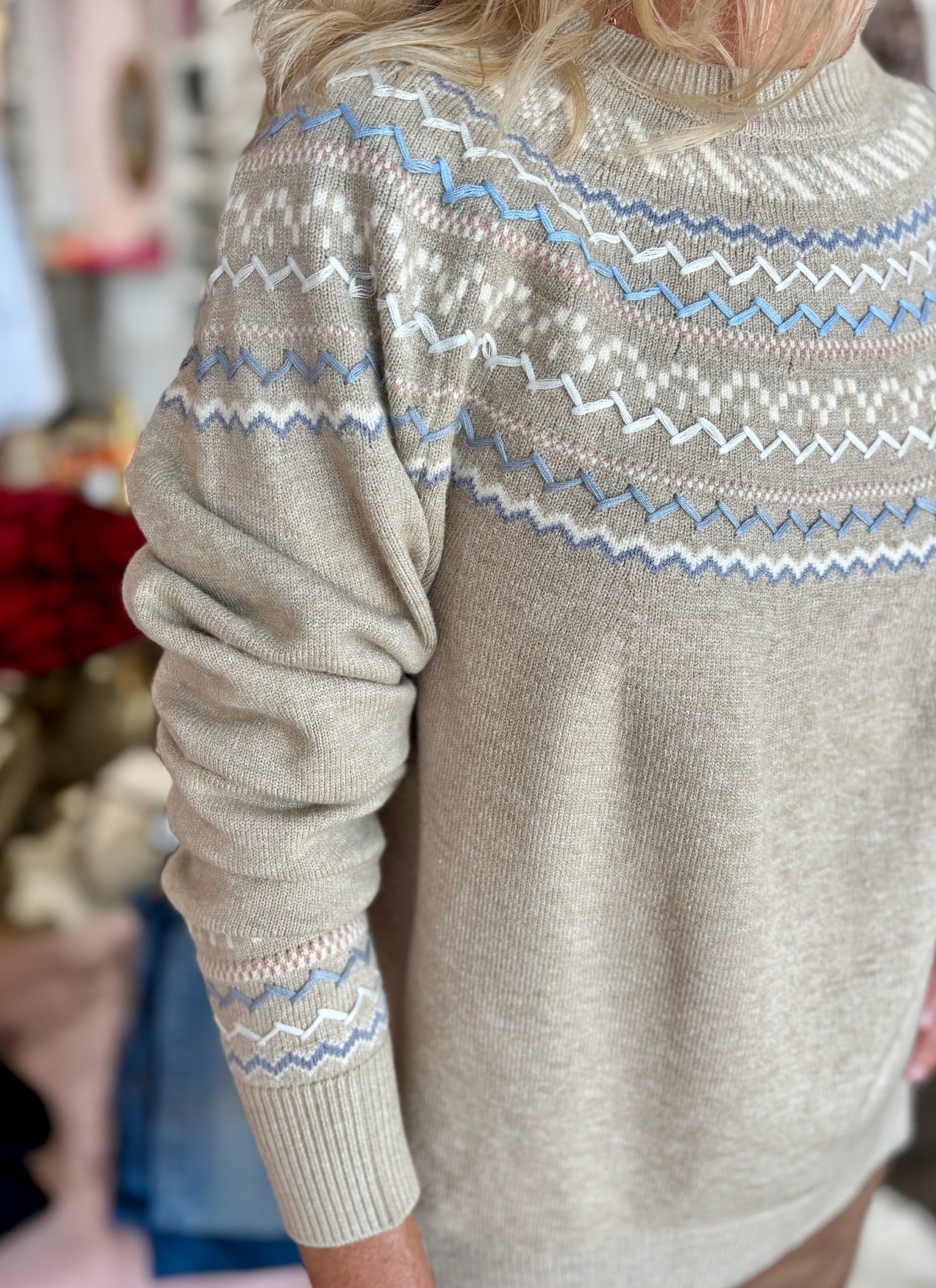 Charlie B Mock Neck Sweater Oat