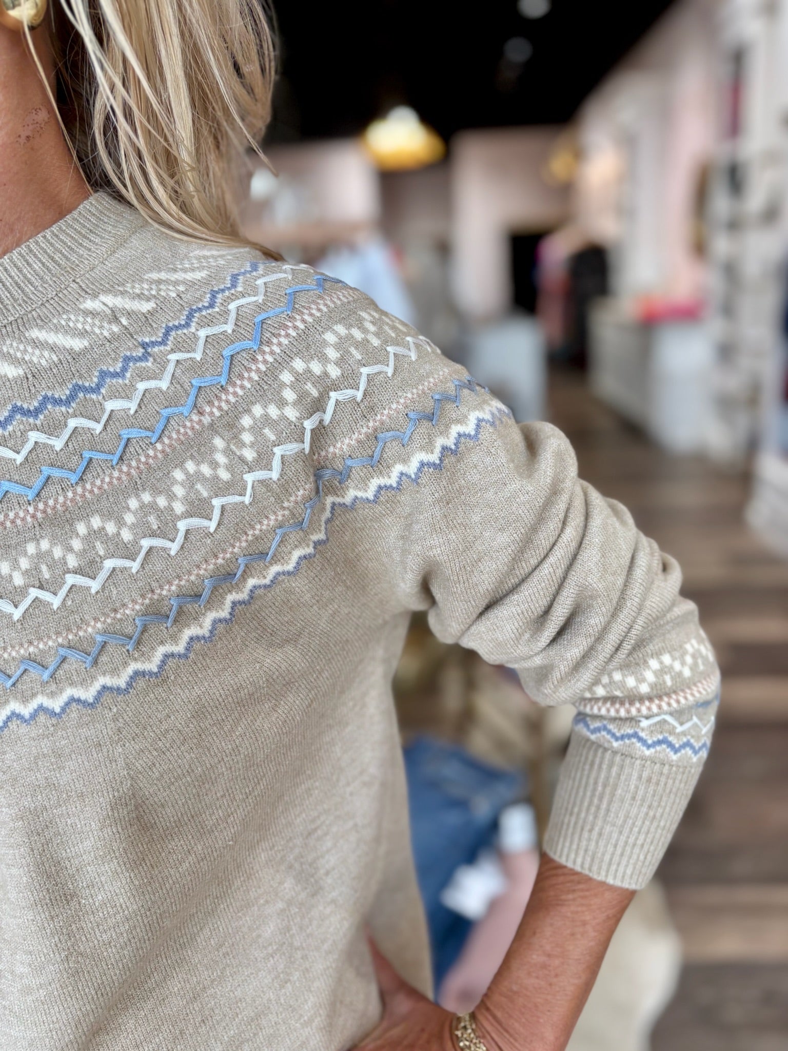 Charlie B Mock Neck Sweater Oat