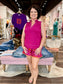Fuchsia Contrast Stitch Sleeveless Top