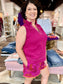 Fuchsia Contrast Stitch Sleeveless Top