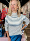 Charlie B Mock Neck Sweater Lt Grey