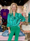 Jade Tie Blouse Green Pathways