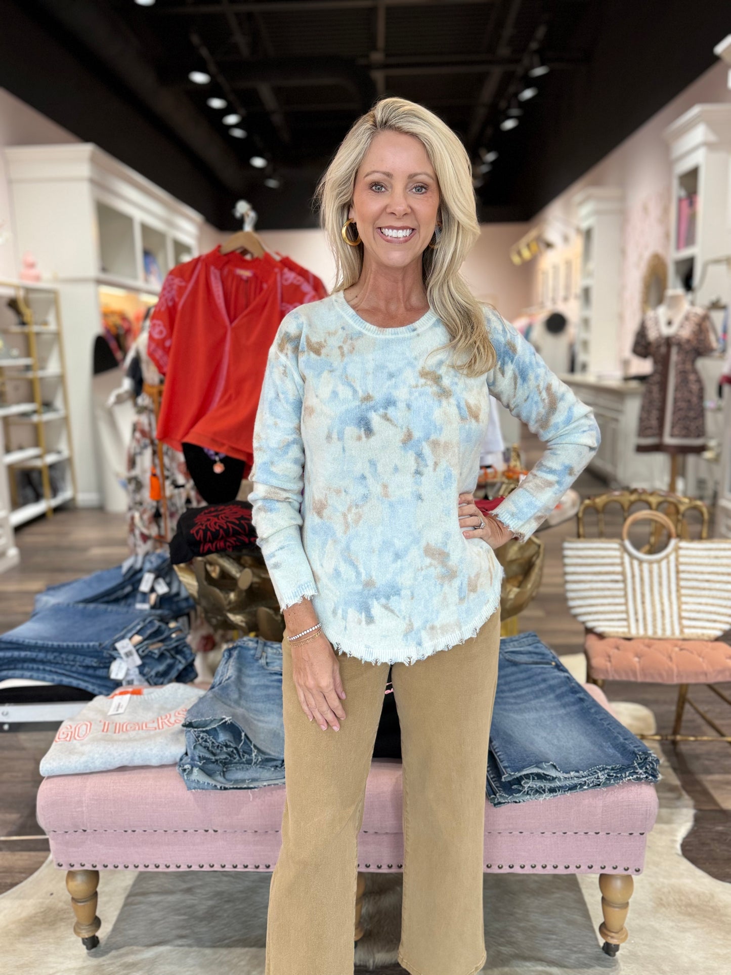 Charlie B Printed Reversible Sweater Vapor
