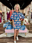 Oliphant Raj Navy Tiger Print Cotton Dress