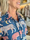 Oliphant Raj Navy Tiger Print Cotton Dress