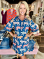 Oliphant Raj Navy Tiger Print Cotton Dress