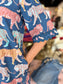 Oliphant Raj Navy Tiger Print Cotton Dress