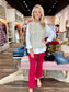 Jade Front Seaming Ponte Bell Ankle Pant Wine