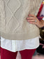 Charlie B Foiled Crew Neck Fooler Vest Gold