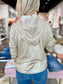 Charlie B Plush Knit Hoodie Sweater Champagne
