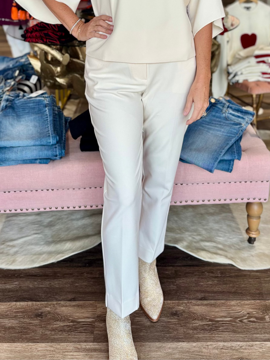 Tribal Signature Luxury Twill High Rise Trousers -Moonstone