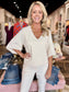 Tribal Signature Crepe Flutter Sleeve V-Neck Blouse